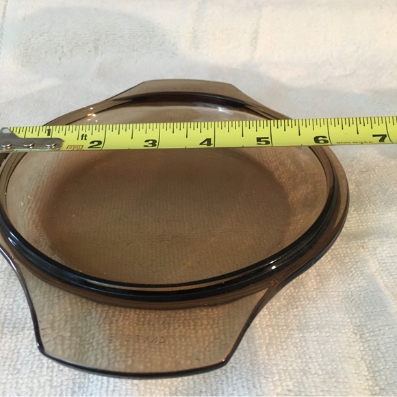 Vintage Pyrex Made England casserole lids 2- amber clear- - Picture 9 of 12